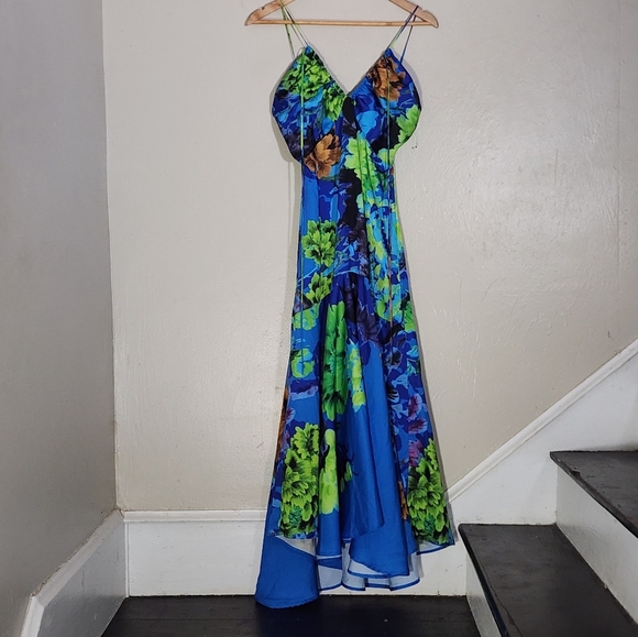 Delfi Collective Floral Blue Dress - Picture 2 of 4